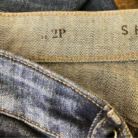 White House Black Market Skinny Ankle Capris Size 2 Petite Embroidered Mid Rise - Picture 5 of 8